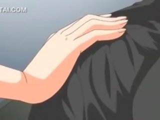 Sad hentai schattig tiener tiener zuigt haar vriendjes schacht